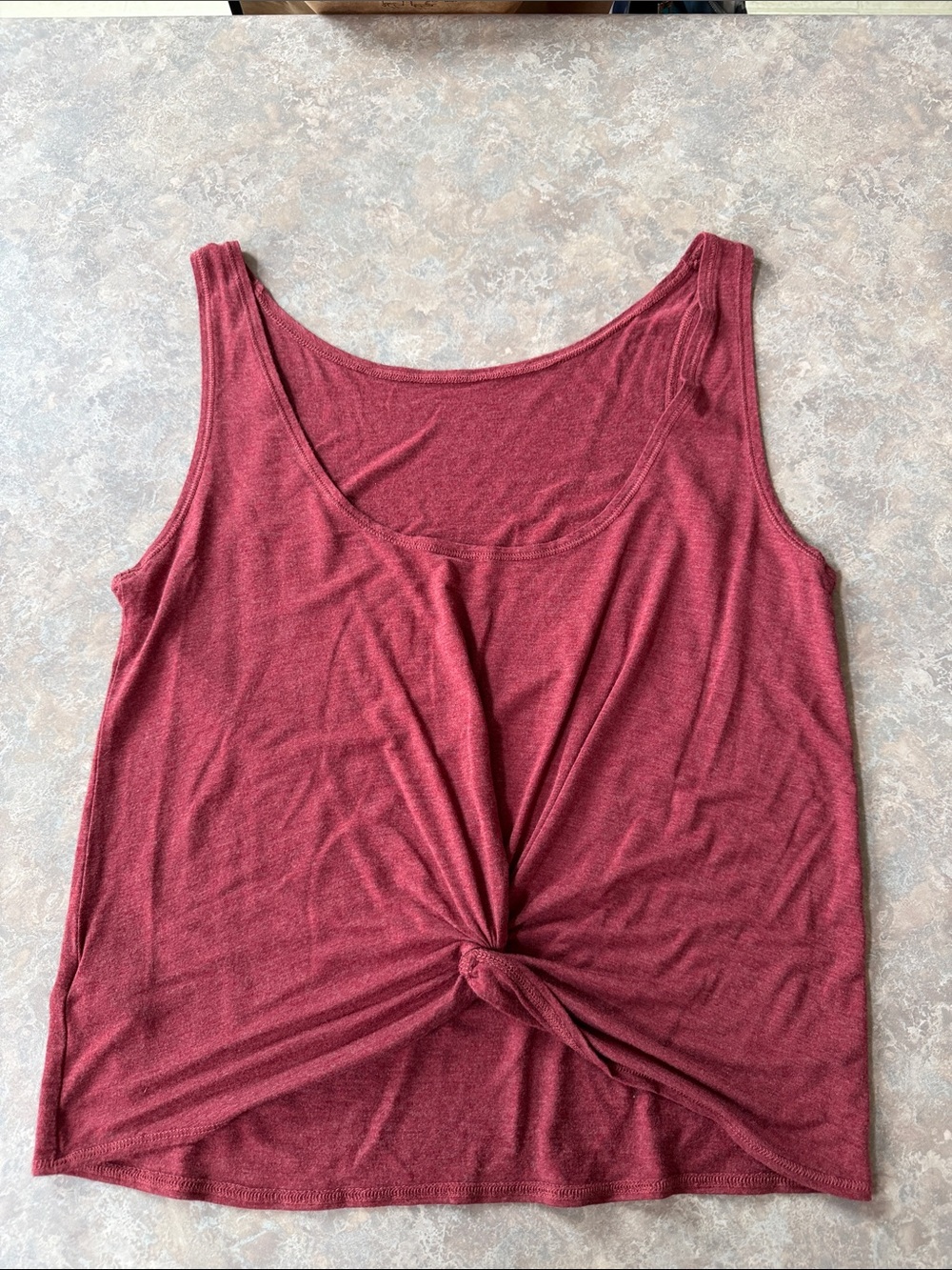 ZYIA Knot-Front Tank Top - Wine